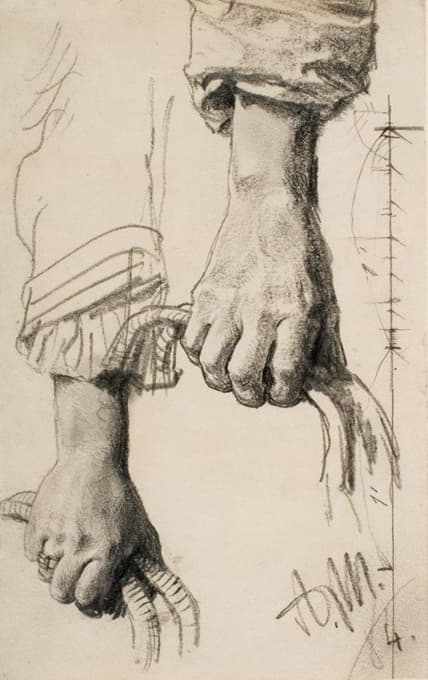 Adolph Menzel - Two Studies of a Right Hand