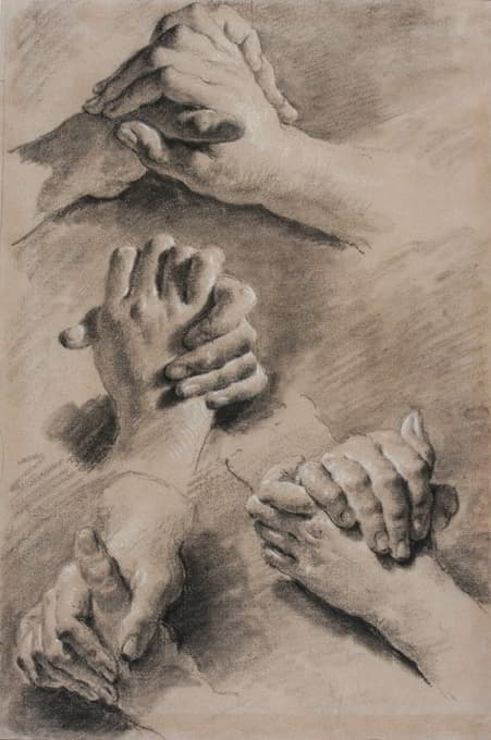 Jacopo Guarana - Four Studies of Clasped Hands