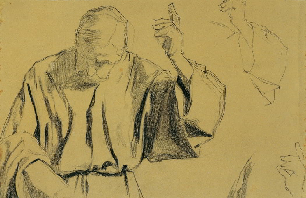 Josef Wawra - Draperiestudie für das Gemälde ‘Christi Himmelfahrt’