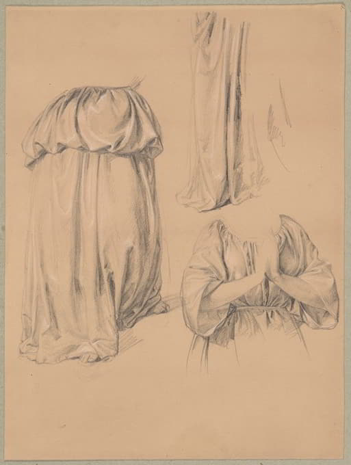 Józef Simmler - Drapery study to the figure of Our Lady of the Rosary