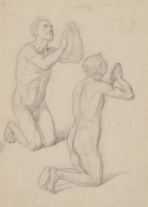 Józef Simmler - Nude studies for the figures of David and Pius IX in the painting ‘The Immaculate Conception of the Blessed Virgin Mary’