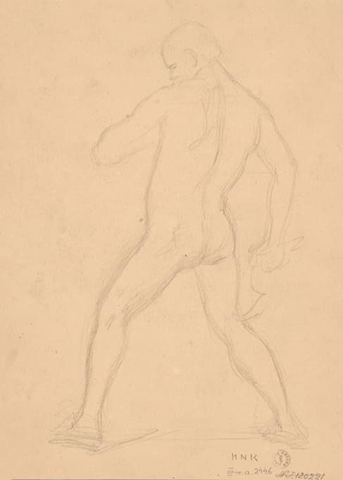 Józef Simmler - Sketch of nude male to the painting ‘Martyrdom of St. Matthias’
