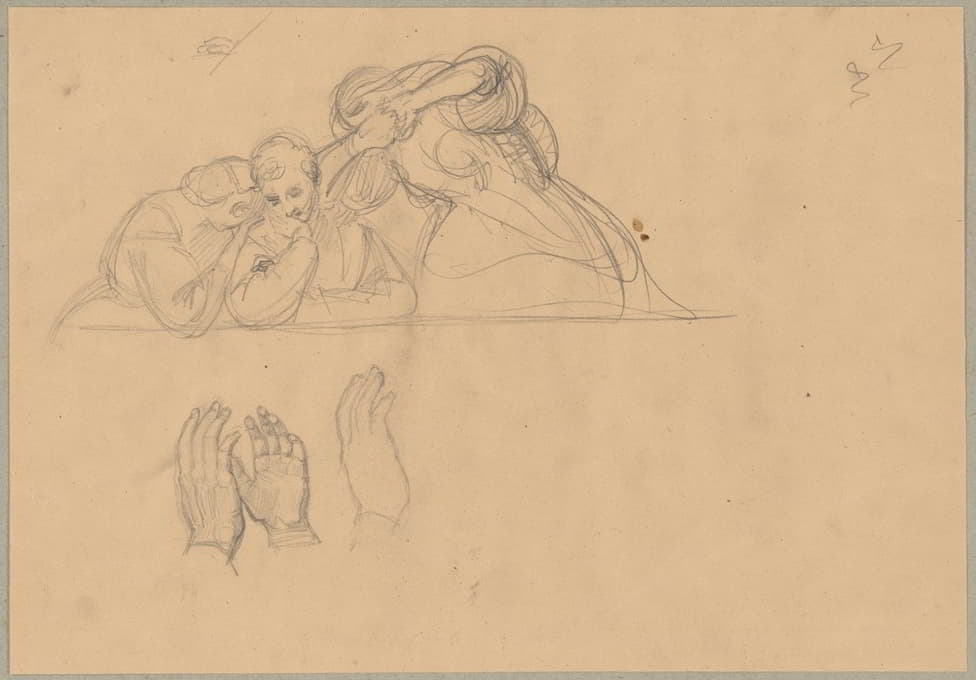 圣马提亚之死的见证人小组草图，以绘画《圣马提亚的殉难》为例