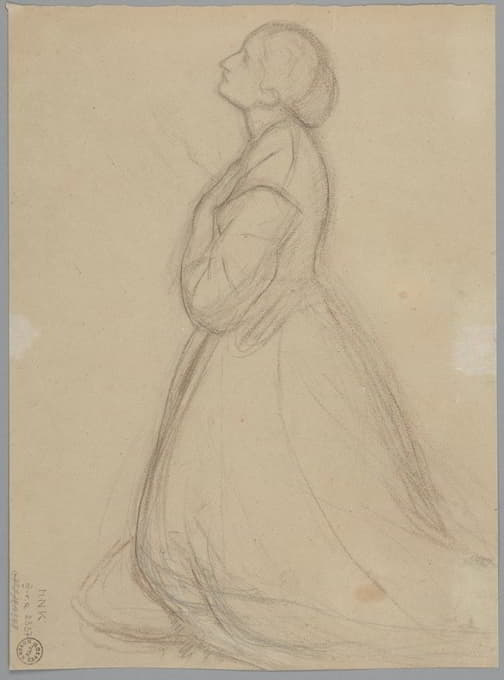 Józef Simmler - Sketch of the queen figure for the painting ‘Queen Jadwiga’s Oath’