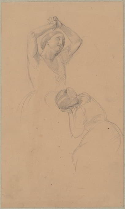 《圣约萨法特·昆采维奇殉难》中两位女性人物的素描