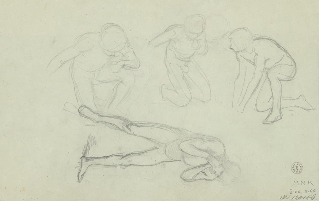 Józef Simmler - Sketches of nude males in various poses