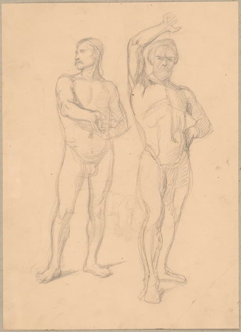 《圣马提亚烈士》裸体男性素描