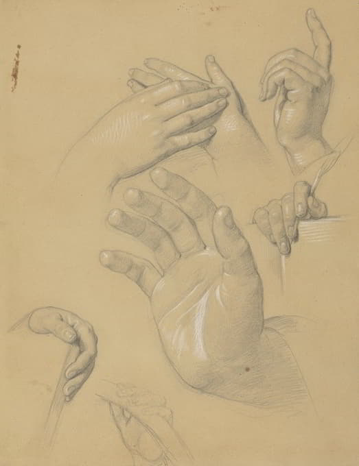 Józef Simmler - Studies of hands for the painting ‘The Immaculate Conception of the Blessed Virgin Mary’