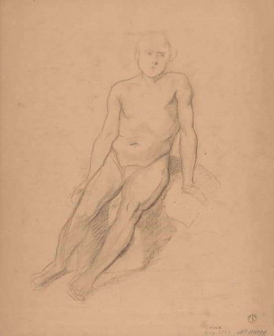 Józef Simmler - Study of a nude male