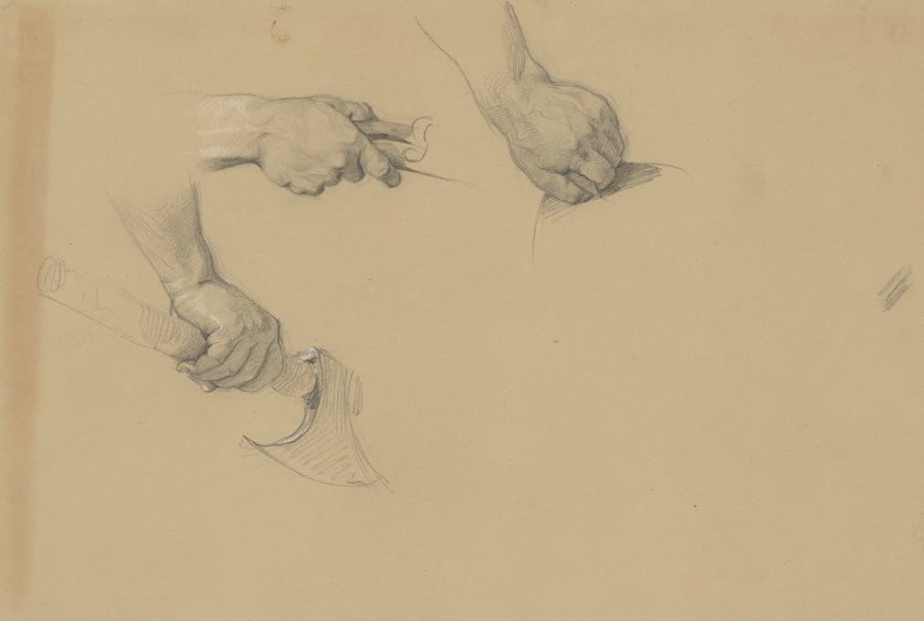 Józef Simmler - Study of hands to the painting ‘Martyrdom of St. Josaphat Kuntsevych’