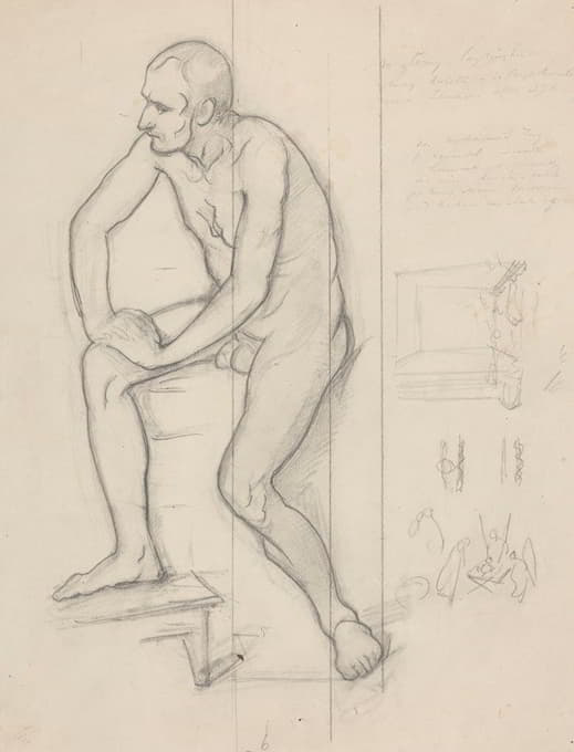 Józef Simmler - Study of the king figure for the painting ‘Death of Barbara Radziwiłł’