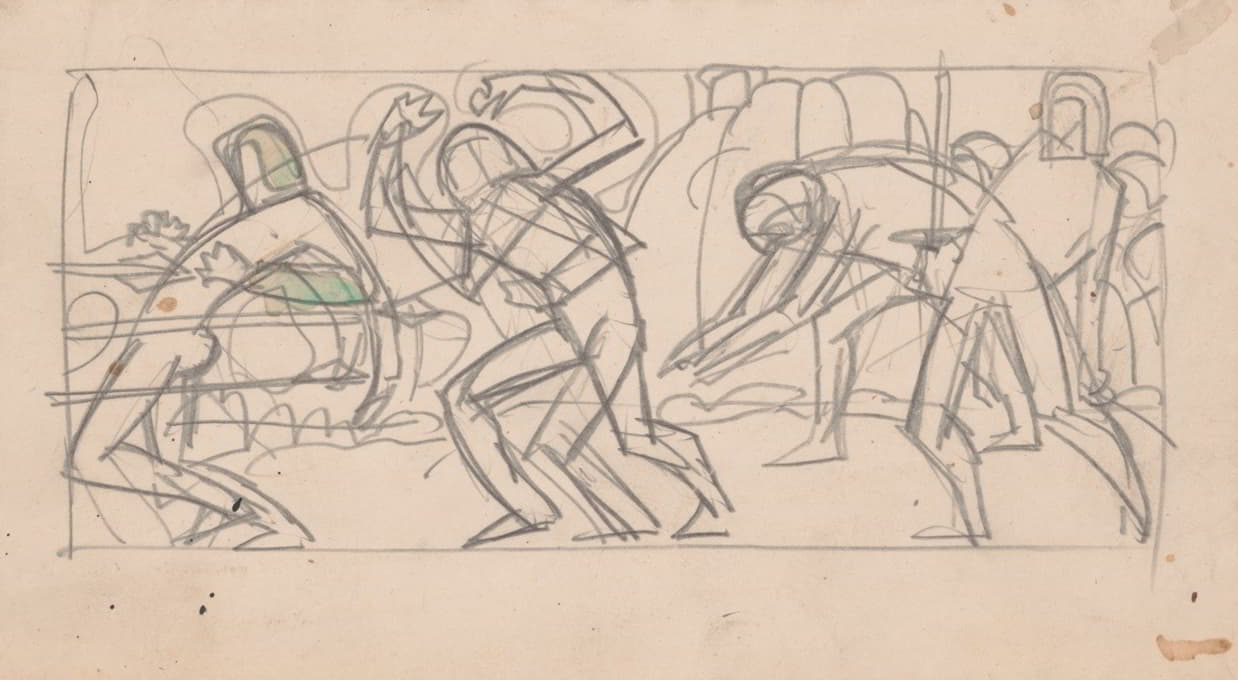 乔治·利贝创作的与“德国过去的士兵”有关的素描和素描