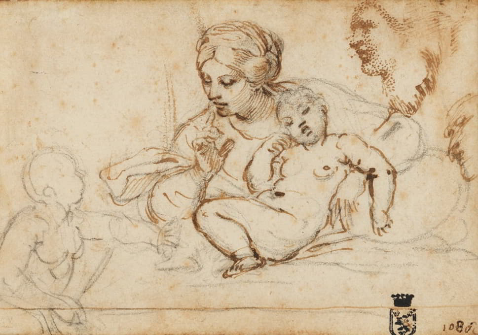 圣母玛利亚与婴儿浸信会的熟睡儿童（“Il Silenzio”）