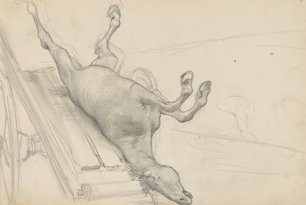 Henryk Siemiradzki - szkic padłego konia do obrazu ‘Pogrzeb wodza Rusów’