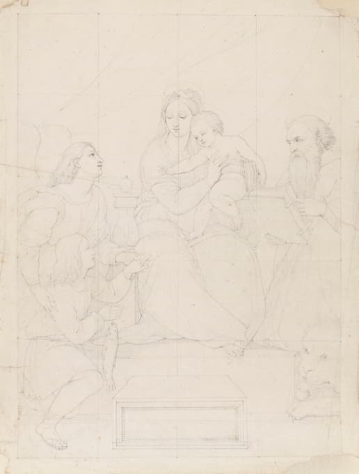 Jean-Achille Benouville - Vierge à l’enfant avec Saint Jérôme, Tobie et l’ange