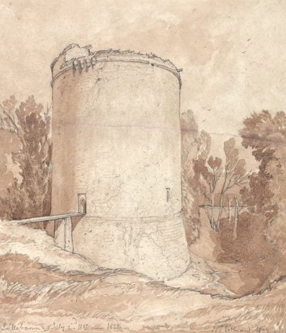 John Sell Cotman - Round Tower, Castle of Lillebonne, Normandy