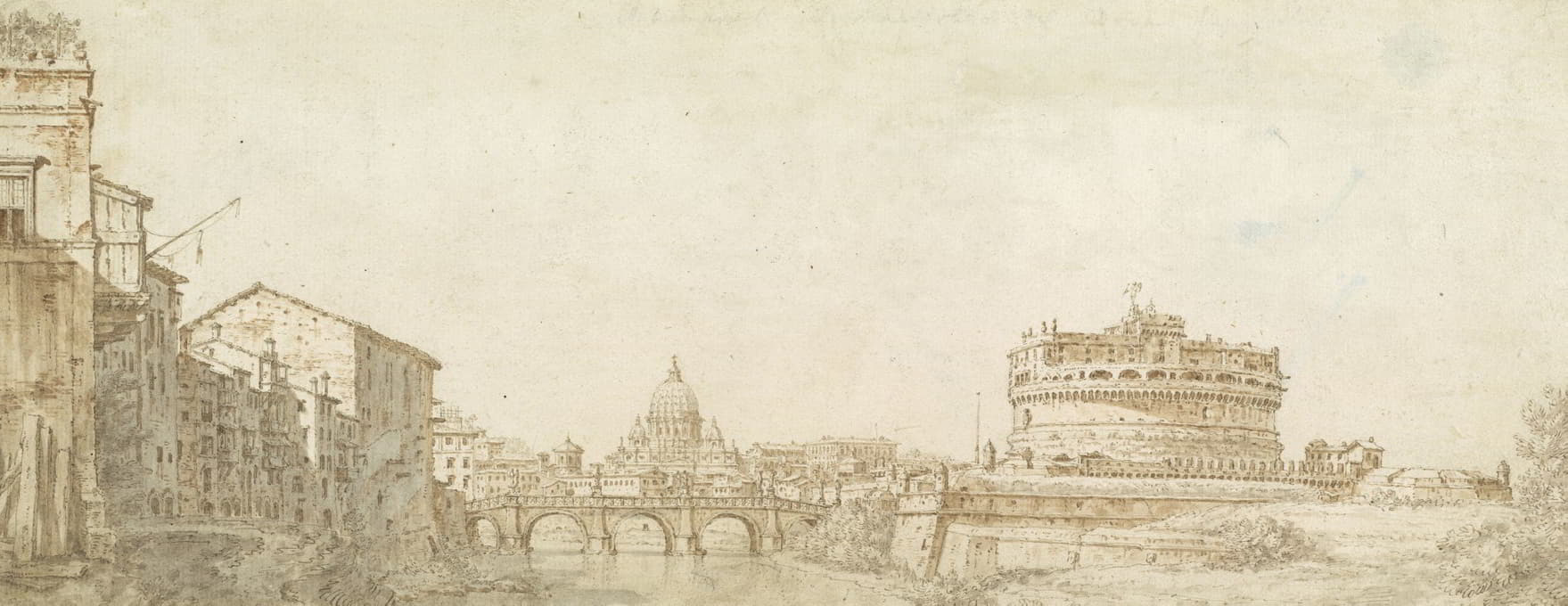 Giuseppe Zocchi - View of Rome with the Dome of Saint Peter’s and the Castel Sant’ Angelo