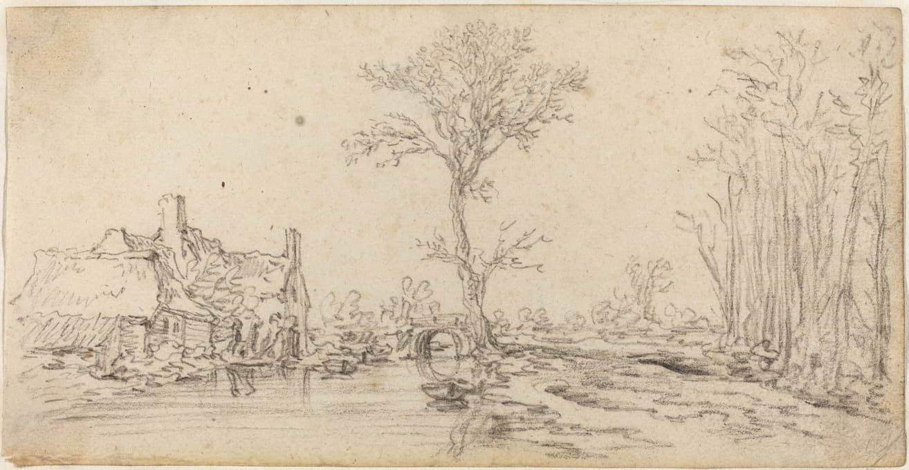 Jan van Goyen - Cottage by a River