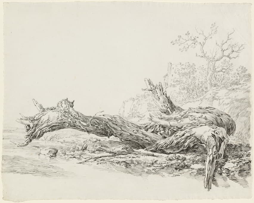 Jean-Antoine Constantin - An Ancient Tree Fallen Beside a Stream