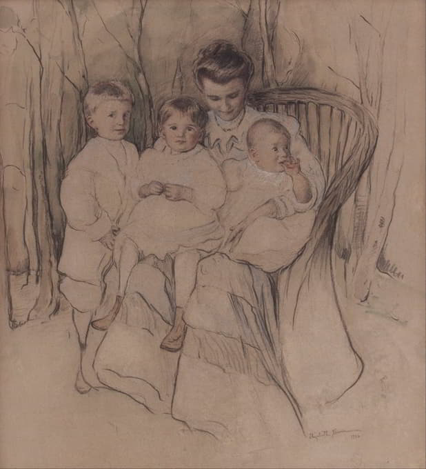 Elizabeth Nourse - Mother and Three Children