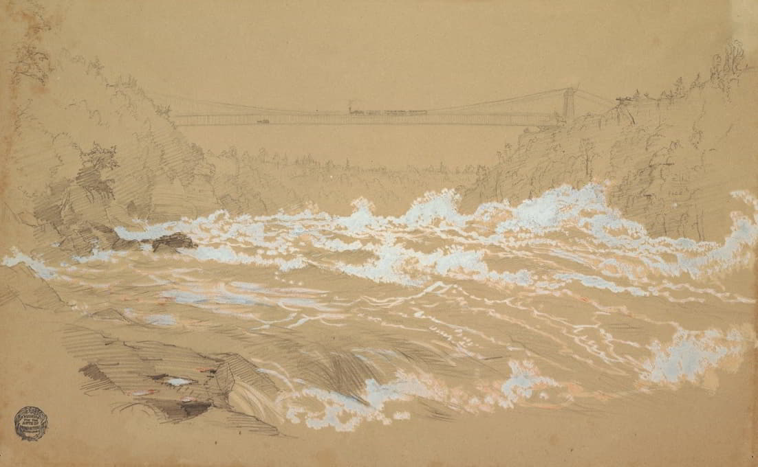 Frederic Edwin Church - The Gorge, Niagara, Looking Toward the Suspension Bridge