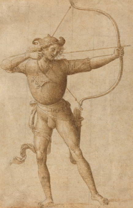 Follower of Pietro Perugino - Archer Drawing a Bow