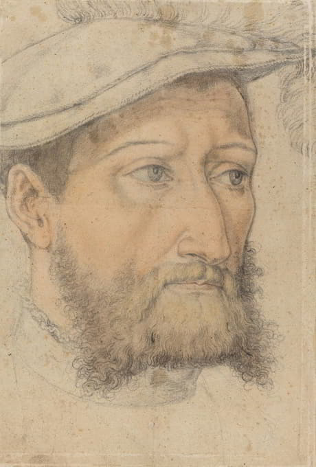 戴贝雷帽的留胡子男人的肖像