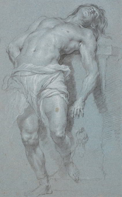 Heinrich Dittmers - Tilbagelænet, stående mandlig model_lænket til et alter