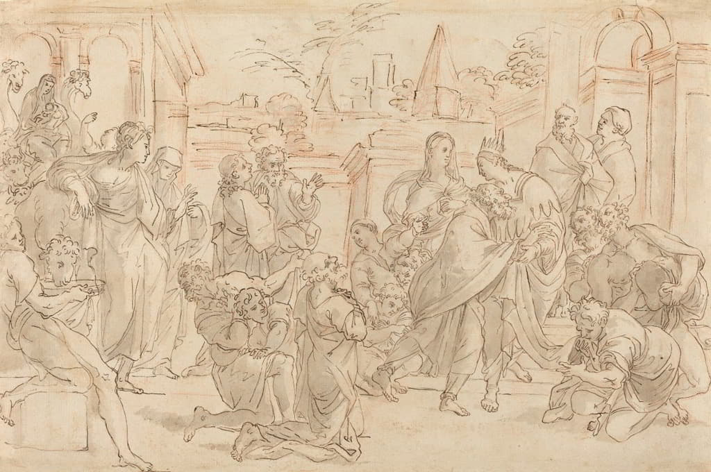 Italian 17th Century - Joseph and His Brother in Egypt (verso)