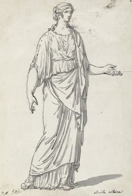 Jacques Louis David - Classical Sculpture of a Woman with an Outstretched Arm