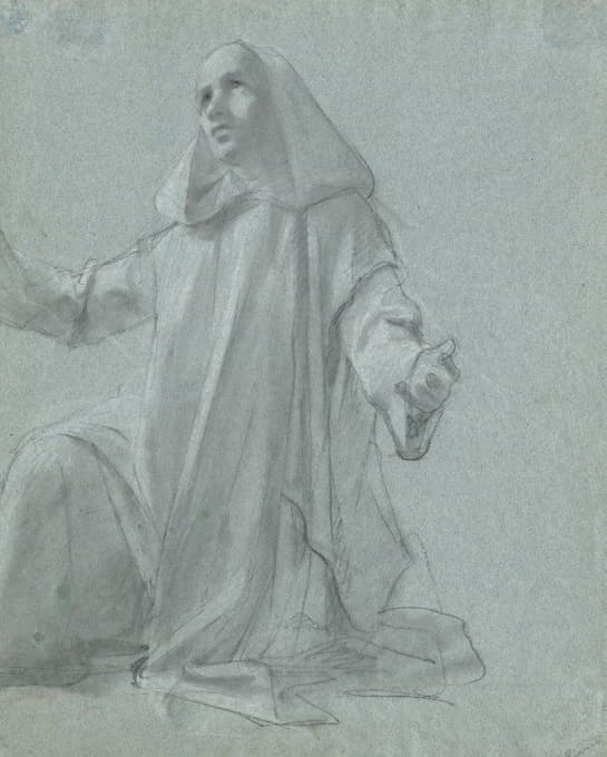 Jean Leonard Lugardon - A Young Priest Kneeling