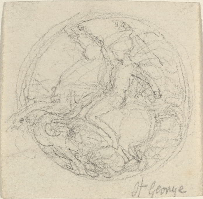 John Flaxman - Design for a Medal Representing Saint George and the Dragon