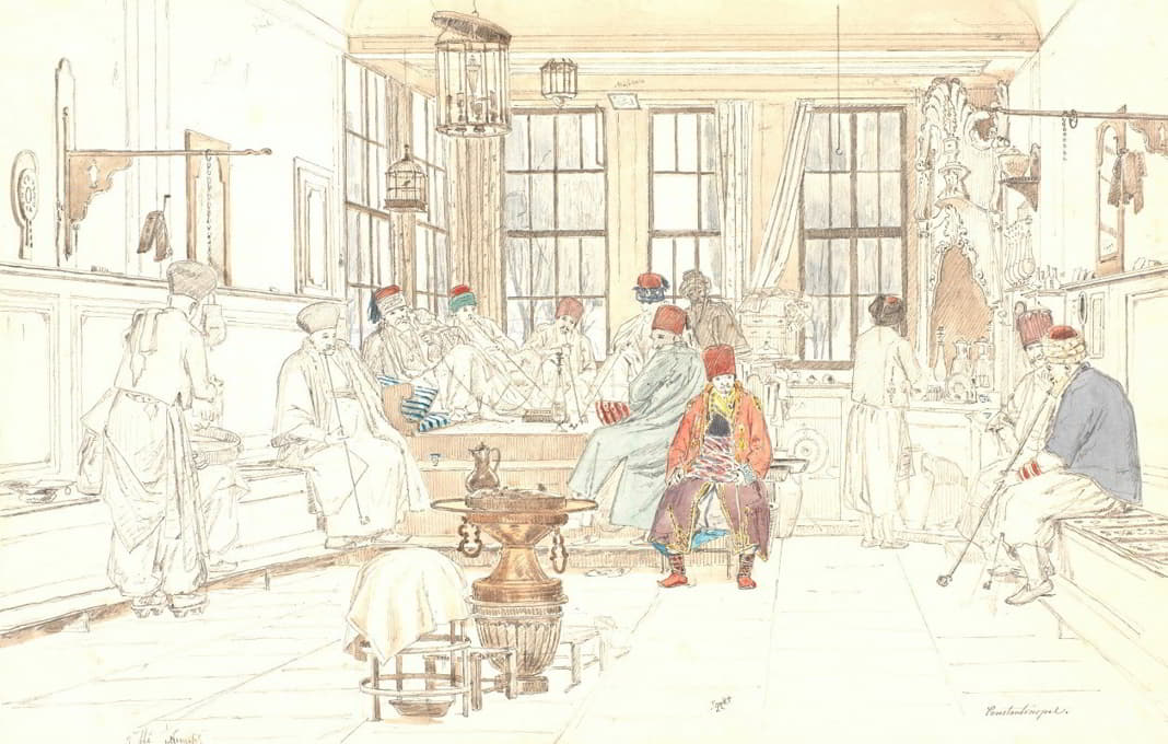 Martinus Rørbye - Det indre af en tyrkisk café