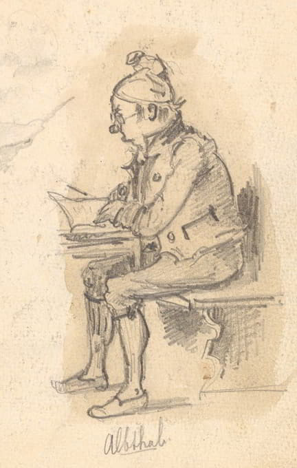 Paul Franz Otto - Sitzender, lesender Mann von der Seite