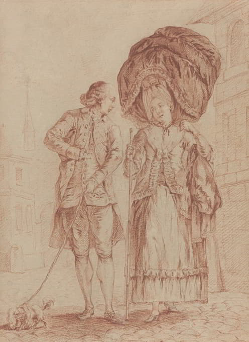 Pierre Thomas Le Clerc - A Cleric Accompanying a Lady on Her Morning Walk