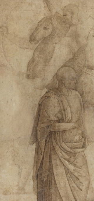 Style of Pietro Perugino - Rider and Standing Draped Man, after the Antique (verso)