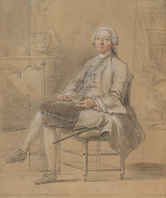 Louis Aubert - Seated Man Holding a Snuff Box