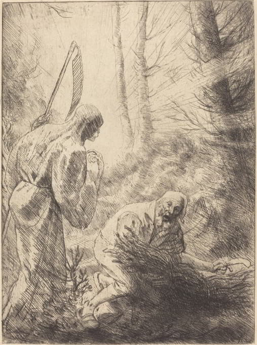 Alphonse Legros - Death and the Woodcutter, 2nd plate (La Mort de le bucheron)