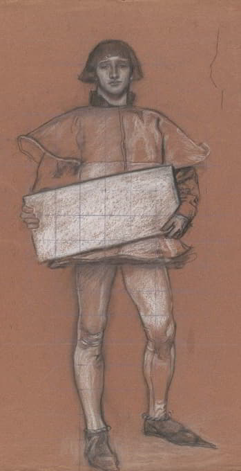 Edwin Austin Abbey - Figure study, man in medieval costume.