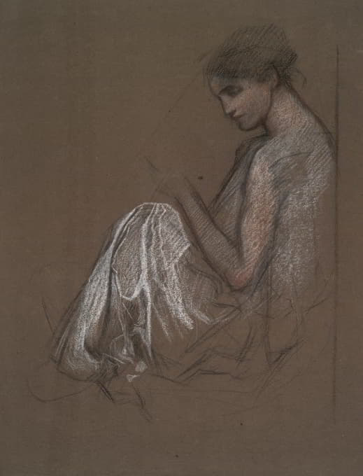 Edwin Austin Abbey - Seated female figure