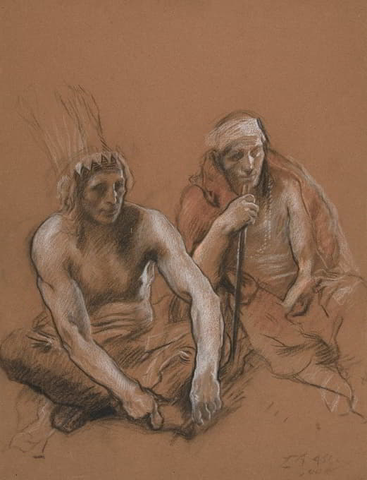 宾夕法尼亚州哈里斯堡州首都大厦壁画《宾夕法尼亚条约》中两个印第安人的研究
