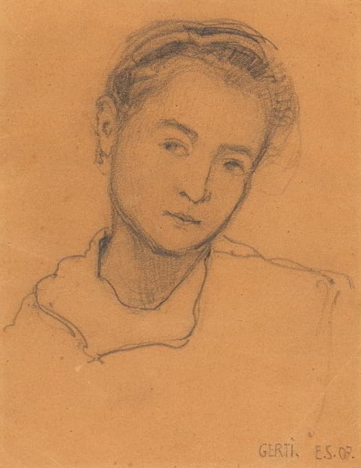 Gerti Schiele，12岁