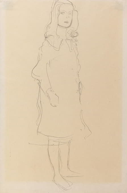 Gustav Klimt - Mäda Primavesi, with coat, standing
