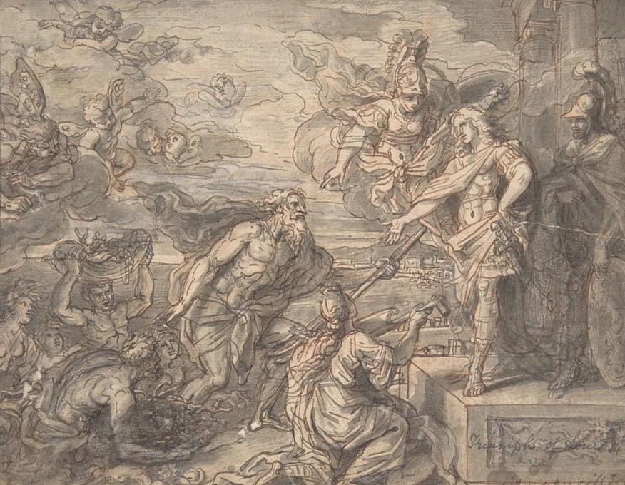 Michel Corneille the younger - Neptune and other Marine Deities Paying Homage to Louis XIV