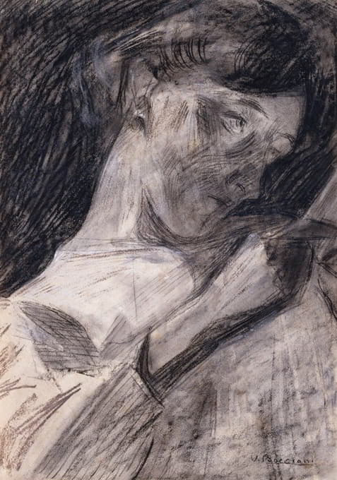 Umberto Boccioni - Young Woman Reading (Ines)