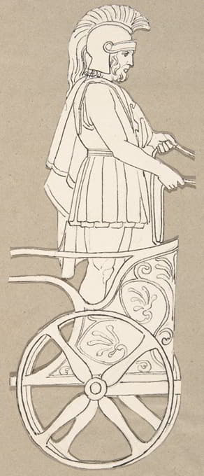 After John Flaxman - Design for large fireplace white tiles produced in Wedgwood’s factory