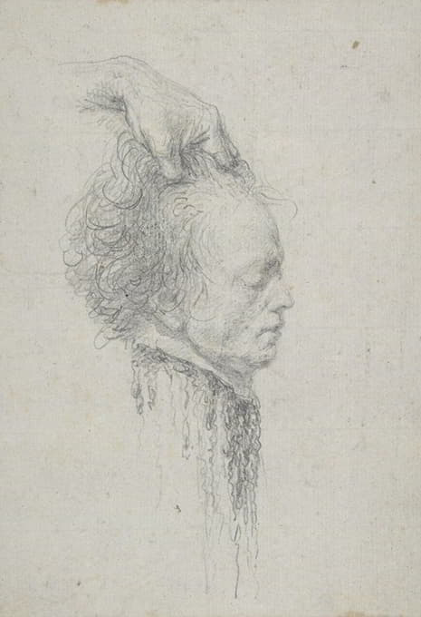 断头，据说是马克西米利安·弗朗索瓦·玛丽·伊西多尔·德·罗伯斯庇尔（1758-1794）的头颅，1794年7月28日在断头台上（10瑟米多尔，An II）