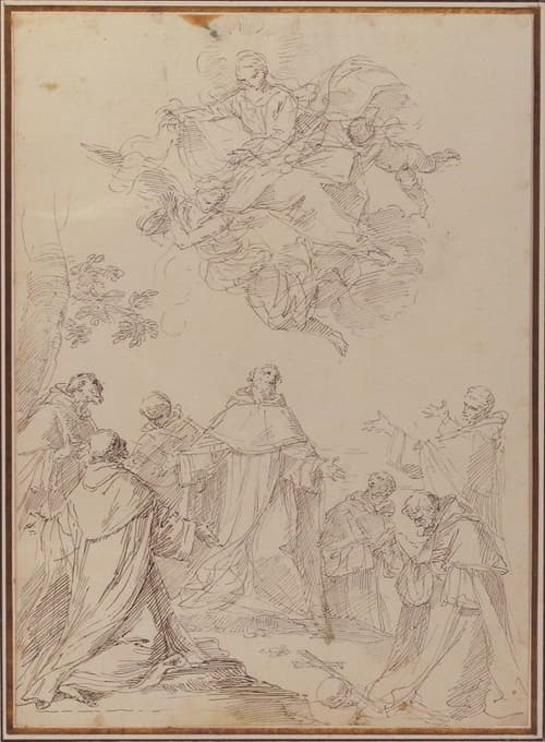 Donato Creti - The Virgin Bringing the Habit to the Seven Founding Fathers of the Servite Order