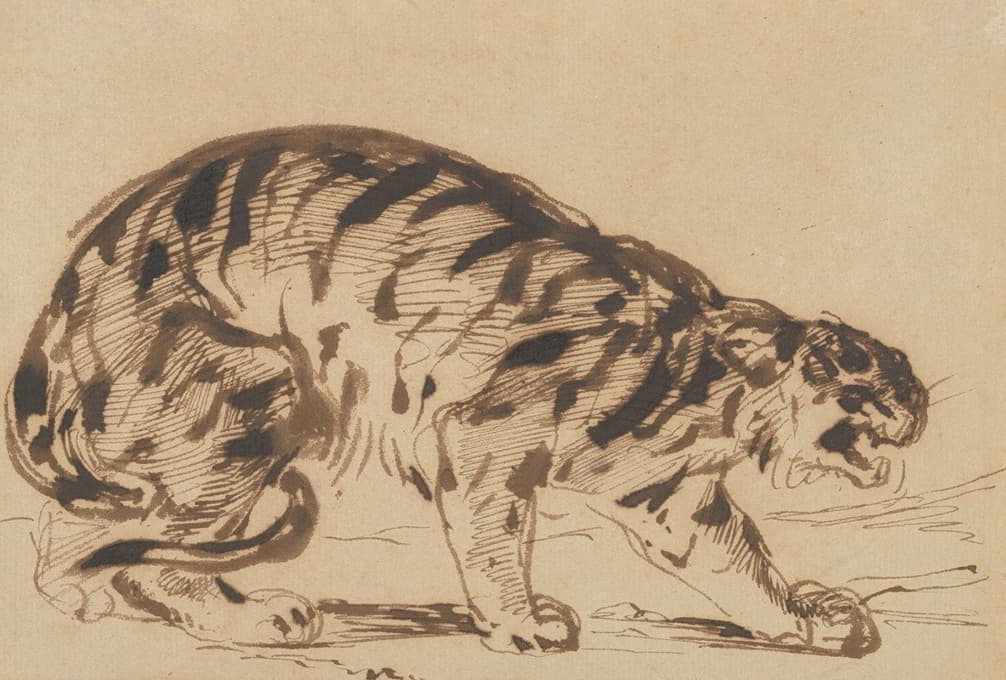 Eugène Delacroix - Crouching Tiger