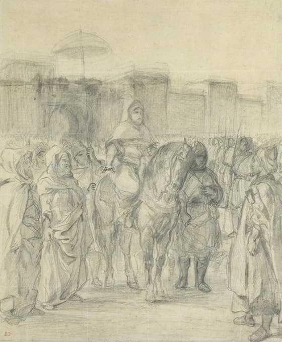 Eugène Delacroix - Study for ‘The Sultan of Morocco and His Entourage’